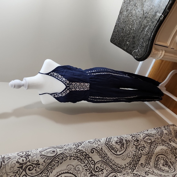 American Rag Pants - American Rag Size XL Navy Blue White Design Spaghetti Strap Jumpsuit